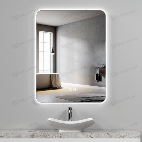 Минималистично LED огледало 60x80см DM031 – Модерен дизайн и усъвършенствана функция с подсветка и размразяване