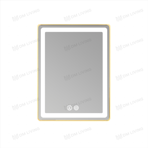 LED огледало златисто 60x80см DM039 – Премиум задно осветление и функция против замъгляване за модерен интериор