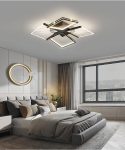 Модерен LED csillár, модел DMLiving DM9072/4 – Черно/Златен дизайн с мощно осветление от 65W за елегантна атмосфера