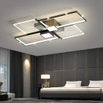 Модерен LED csillár, модел DMLiving DM9070/6 – Черно/Златни акценти, 97W, за изискан дизайн и луксозна атмосфера
