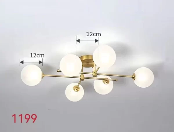 Модерен геометричен csillár, 6 източника на светлина – DM Living DM1199/6 Златен – Перфектен за съвременна и изискана обстановка.