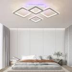 LED таванна лампа с припокриващи се пръстени и регулируемо осветление, DM601-2+2 – Перфектна за всяко помещение, предлагаща гъвкавост и съвременен стил.
