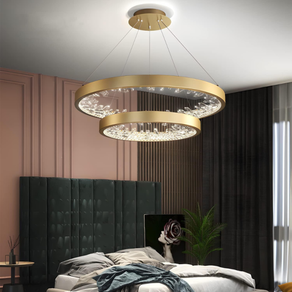 Луксозен csillár DM Living, Модел DM23529/40+60 Златен – Модерна Елегантност и LED Осветление за Блестящ Декор