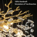 Модерен LED полилей с кристали, идеален за трапезария и хол, DM27070/1200 Златен – Елегантност и изключително осветление за изискан декор.