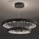 LED висящ полилей DM Living, модел DM23529/40+60 Черен – Модерна елегантност с декоративни кристали за изискано осветление