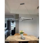 Модерен LED полилей DM Living, модел DM 8806/1200 черен – вълнообразен дизайн и премиум осветление за съвременно пространство
