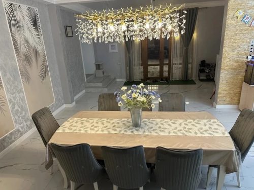 Модерен LED полилей с кристали, идеален за трапезария и хол, DM27070/1200 Златен – Елегантност и изключително осветление за изискан декор. photo review