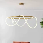 LED висящ полилей, 80см, съвременен вълнообразен дизайн, модел DM60040-800 – модерно осветление и изтънченост за вашия таван