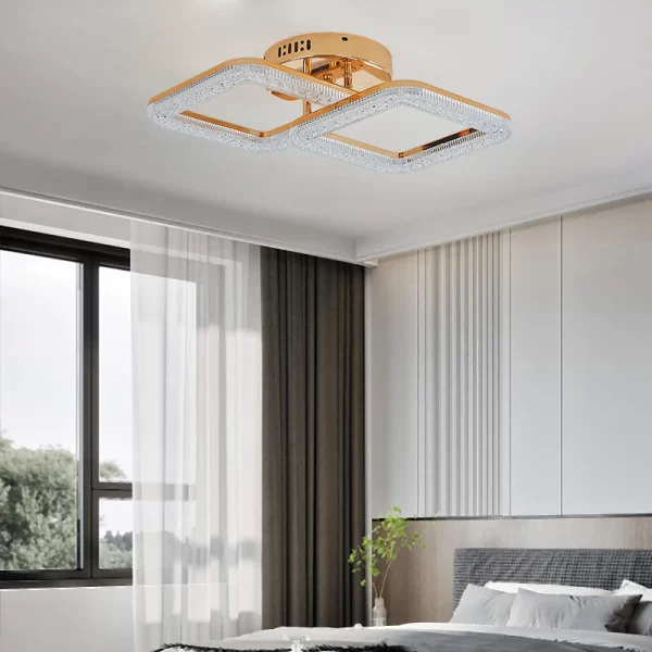 Модерен LED полилей DM Living, Модел DM230/2 – Дистанционно управление и регулируема интензивност със златно покритие за персонализирано осветление