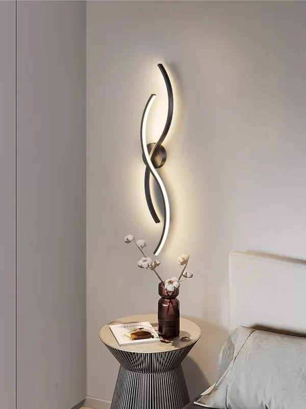 Премиум LED аплик DM Living, Модел DM9088/2, Черен – Артистично и Модерно Осветление за Съвременни Стаи