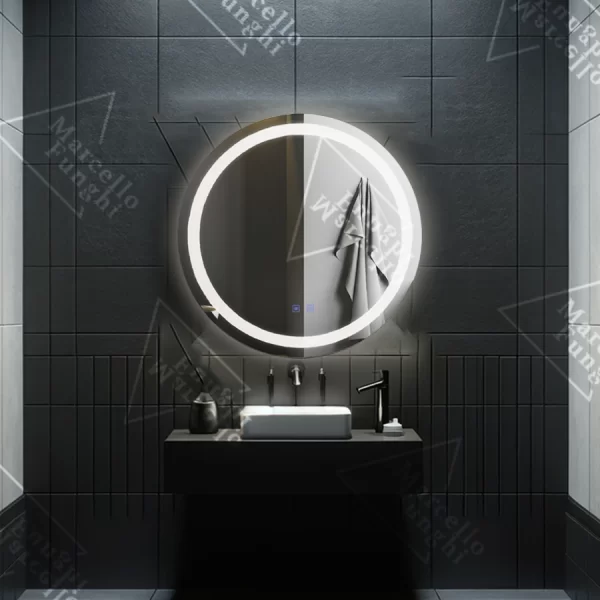 LED огледало Premium Touch, 70x70 см, с функция против замъгляване, модел W13 - модерен дизайн и безупречна яснота