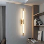 LED стенна лампа, златиста, ефективно и луксозно осветление, модел DM9208 – цилиндричен дизайн и изтънченост за интериор