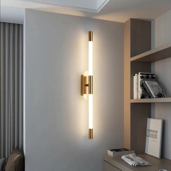 LED стенна лампа, златиста, ефективно и луксозно осветление, модел DM9208 – цилиндричен дизайн и изтънченост за интериор