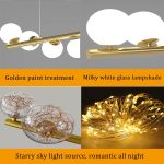 Модерен LED csillár, 80см, със стъклени топки, модел DM332-9 златен – елегантно висящо осветление за вашия таван