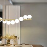 Модерен LED csillár, 80см, със стъклени топки, модел DM332-9 златен – елегантно висящо осветление за вашия таван