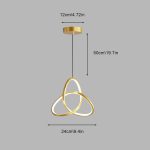 Иновативен висящ полилей с вграден LED и тройна цветова температура, модел DM8021, златист – елегантно и адаптивно осветление за всяка стая