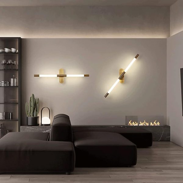 LED стенна лампа, златиста, ефективно и луксозно осветление, модел DM9208 – цилиндричен дизайн и изтънченост за интериор