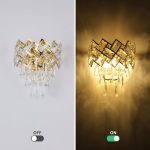 Луксозен LED аплик с кристали, елегантен дизайн, модел DM62111/2W, златист – изискано и ексклузивно осветление за всяко пространство