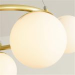 Премиум полилей с LED глобуси и златни акценти, 60см DM2332/5 – Модерен елемент за луксозен декор