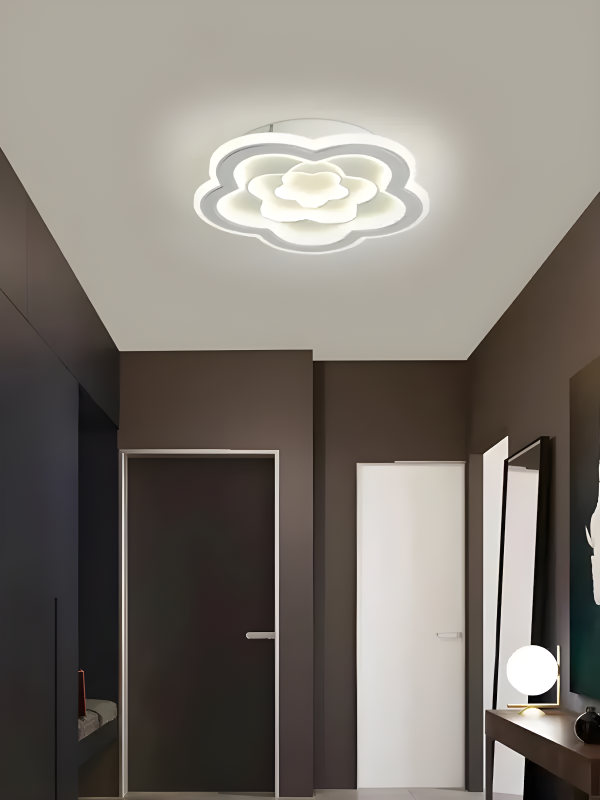 LED полилей, елегантен дизайн, Бял, 3 вида светлина, 90W, Модел DM9118-300, изискан избор за вътрешно осветление.