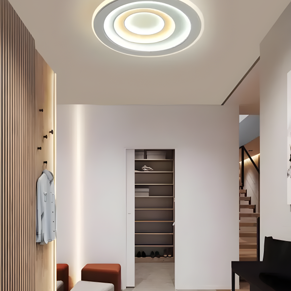 LED полилей, бляскав вид, Бял, 3 вида светлина, 92W, Модел DM9116-300, безупречно осветление за всяко помещение.