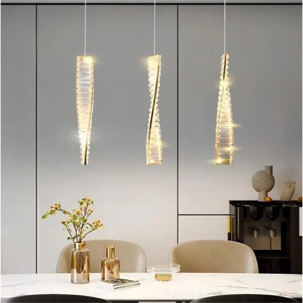 Модерен LED пендел с 3 вида светлина, модел DM7112-600, 22W, бял/златист – блясък и функционалност за изискани пространства
