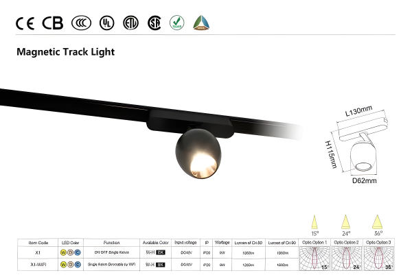 Димируем LED прожектор, модерен, магнитна шина, регулируем, 9W, X1-CCT, черен – Безупречен избор за всеки интериор
