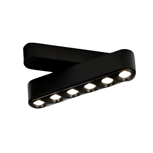 LED решетка с регулиране, приложена магнитна шина, 6W, неутрална светлина, модел S5, черен – модерно решение за ефективно осветление