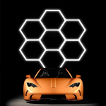 Премиум полилей HoneyComb DM Living – 7 шестоъгълника, студена светлина 6500K, 240W, ефективно осветление