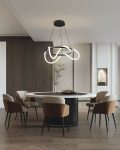 Csillár Pendul, 60см, Модерен Вълнообразен Дизайн с LED и Контрол на Цветовата Температура, Модел DM-RF60RD-600 – Изискано и Многофункционално Осветление за Хол и Трапезария