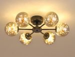Луксозен LED csillár в злато, модерен нордически стил с 6 сфери, модел DM-G3505-6 – Елегантно осветление за съвременни пространства