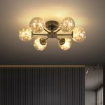 Луксозен LED csillár в злато, модерен нордически стил с 6 сфери, модел DM-G3505-6 – Елегантно осветление за съвременни пространства
