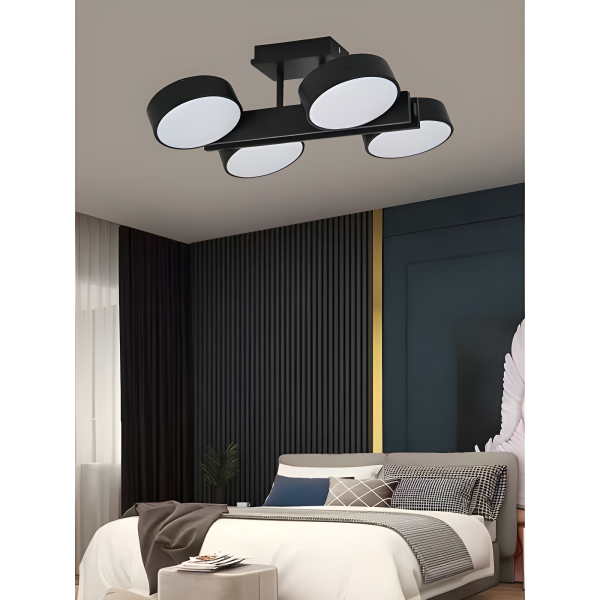 Луксозен LED черен csillár, 4x12W, с WiFi 2.4G дистанционно управление – Студена/Топла/Неутрална светлина DM8836/4