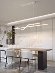 Елегантен LED полилей с WiFi 2.4G дистанционно управление, регулируема светлина студена/топла/неутрална, 120см, премиум осветление и съвременен стил DM-G4125 WH