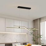 Елегантен LED полилей с WiFi 2.4G дистанционно управление, регулируема студена/топла/неутрална светлина, 120см, премиум осветление и съвременен стил DM-G4125 Черен