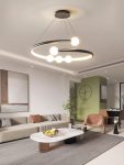 Елегантен LED полилей с WiFi 2.4G дистанционно управление, регулируема светлина студена/топла/неутрална, премиум осветление и съвременен стил DM-G4128 черен