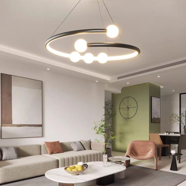 Елегантен LED полилей с WiFi 2.4G дистанционно управление, регулируема светлина студена/топла/неутрална, премиум осветление и съвременен стил DM-G4128 черен