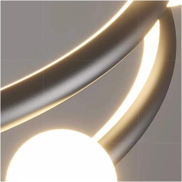 Елегантен LED полилей с WiFi 2.4G дистанционно управление, регулируема светлина студена/топла/неутрална, премиум осветление и съвременен стил DM-G4128 черен