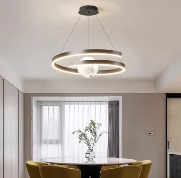 Елегантен LED csillár с WiFi 2.4G дистанционно управление, регулируема студена/топла/неутрална светлина, 120см, премиум осветление и съвременен стил DM-G4125 Черен