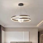 Елегантен LED csillár с WiFi 2.4G дистанционно управление, регулируема студена/топла/неутрална светлина, 120см, премиум осветление и съвременен стил DM-G4125 Черен