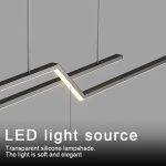 Елегантен LED полилей с WiFi 2.4G дистанционно управление, регулируема студена/топла/неутрална светлина, 120см, премиум осветление и съвременен стил DM-G4125 Черен