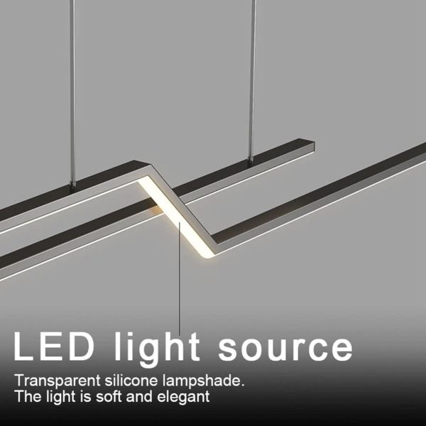 Елегантен LED полилей с WiFi 2.4G дистанционно управление, регулируема студена/топла/неутрална светлина, 120см, премиум осветление и съвременен стил DM-G4125 Черен