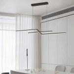 Елегантен LED полилей с WiFi 2.4G дистанционно управление, регулируема студена/топла/неутрална светлина, 120см, премиум осветление и съвременен стил DM-G4125 Черен