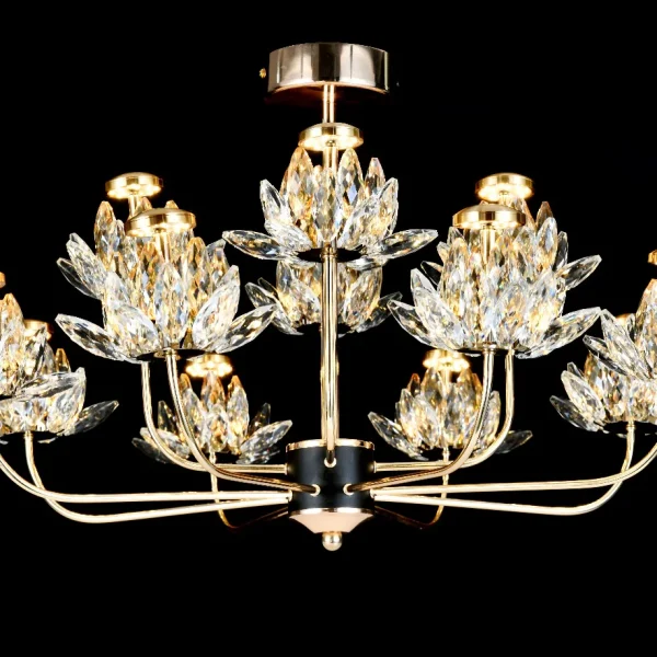 LED полилей DM Living Modern, модел DM3532-8+4, с кристална текстура – елегантно осветление от 48W, идеален за луксозни всекидневни