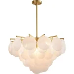 Модерен csillár DM Living, Модел DM5557/600, Златист – Изискана комбинация от стъкло и метал с 8 X E14 за премиум пространства.