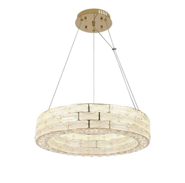 LED полилей DM Living Rafinată, модел DM70030-500, текстура кристал – 60W, златист, идеален за висококласни интериори