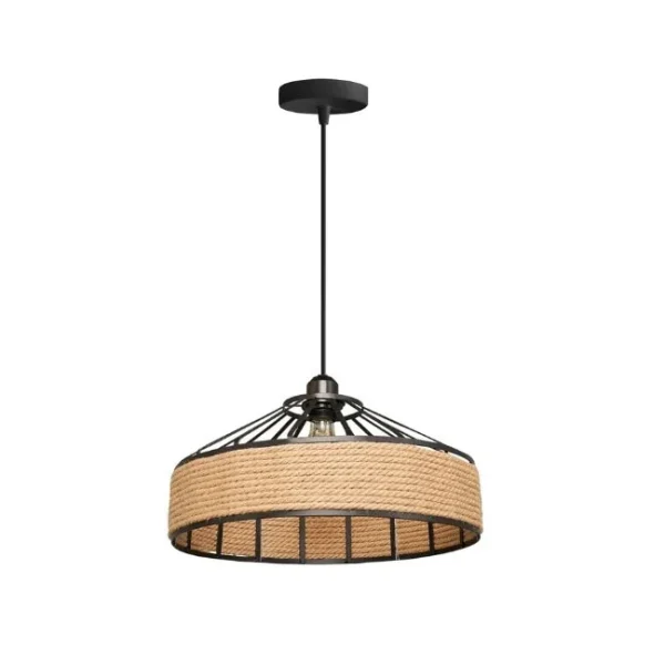 Рустикален пендел DM Living, модел DM606-1, 1 x E27, регулируема височина, черен