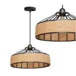 Рустикален пендел DM Living, модел DM606-1, 1 x E27, регулируема височина, черен