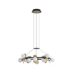 Висяща лампа DM Living, Модел DM602-12, С 12 Абажура, 12 x G9, Регулируема Височина, Златно/Черно