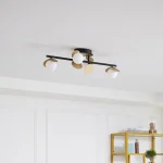 Csillár DM Living, Модел 603-4, С Абажури, 4 X G9, Златно/Черно